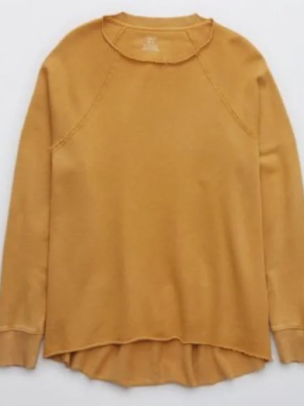 Aerie Yellow Everyday Kickback Crew Neck Sweater - Mustard Yellow-Orange/Gold - Picture 2 of 9